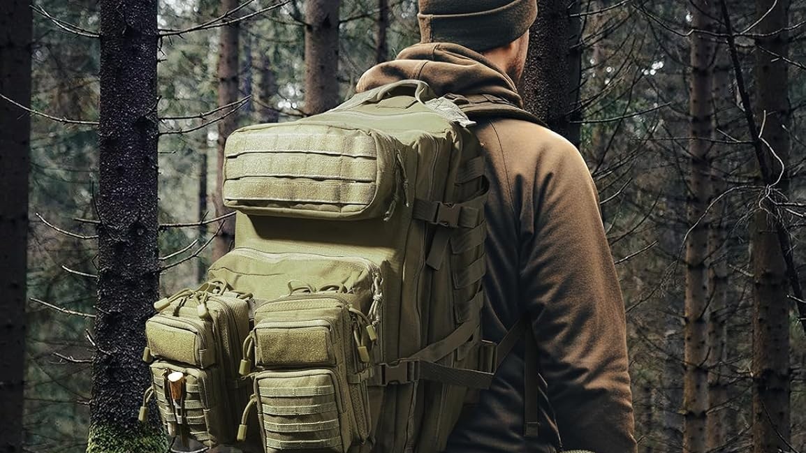 Green MOLLE organizer pouch shown in everyday carry
